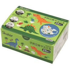 (低至$42) (適合2-3歲) 25枚 Skater 兒童 盒裝立體3D 口罩 - Dinosaur 恐龍 (日本直送) U