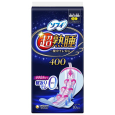 (激安7折後低至$28) Unicharm Sofy 超熟睡 超薄特長多量 夜用 有翼衛生 400 40cm 10枚 日本製