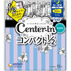(低至7折後$21) Unicharm Center-In 纖薄柔軟 夜用 有翼衛生巾 (無香味) 12枚 30.5cm 日本製 KZ