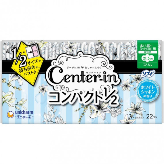 (低至$25) Unicharm Center-In 纖薄柔軟 護翼 衛生巾 日用 (香氣) 22枚 21.5cm (日本直送) 