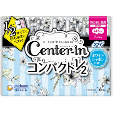 (低至7折後$21) Unicharm Center-In 纖薄柔軟 日用 有翼衛生巾  (香氣) 16枚 24.5cm 日本製 KZ