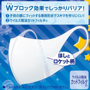 (低至$18) 日本製 (適合4歲以上) 5枚 Unicharm 兒童 3D超立體口罩 高效 (VFE > 99%) (男仔) (日本直送)