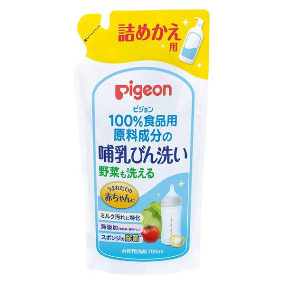 (低至$34) 日本製 Pigeon 貝親 嬰兒 奶瓶 奶樽清潔泡沫 蔬果洗潔液 (補充裝) 700ml U