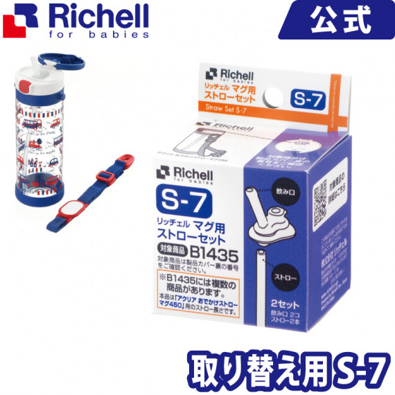 Richell 飲管配件 S-7 B1435 Aqulea 飲管訓練杯 450ml / 320ml / 200ml (2套) S7 U
