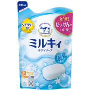 (低至$18) 牛乳石鹼 日本製 牛奶精華 沐浴露 沖涼 (柔和皂香) 400ml (補充裝) KZ