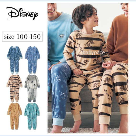  Disney 腰間扣鈕棉質睡衣 (日本直送)