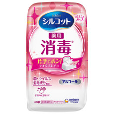 日本製 Unicharm Silcot 藥用消毒濕紙巾 40片 盒裝 KZ