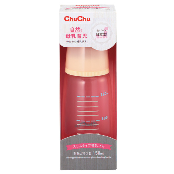 日本製 Chu Chu 窄身樽 耐熱玻璃製奶樽 150ml (5oz)