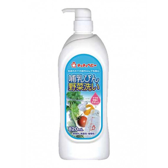 (低至$44) 日本製 Chu Chu 嬰兒 奶瓶 奶樽清潔泡沫 蔬果洗潔液 樽裝 820ml KZU