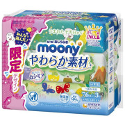 日本製 76片x3包 Unicharm Moony 超柔 嬰兒濕紙巾 (補充裝) KZU